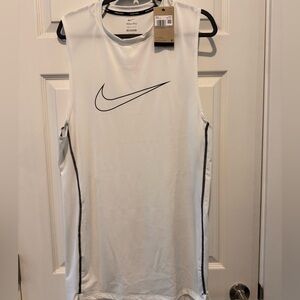 Men’s Nike Pro White Dri-FIT Tank Top Tight Fit Size XXL TALL NWT